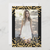 Gouden Glitter Confetti foto Surprise Sweet 16 Kaart (Achterkant)