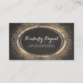 Gouden Glitter Confetti Glam Modern Lijst Visitekaartje