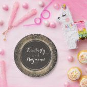 Gouden Glitter Confetti Glamour Bruiloft Papieren Bordje (Feest)