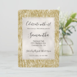 Gouden Glitter Confetti Glanzende Zebraprint Kaart