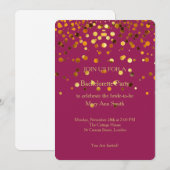 Gouden Glitter Confetti Glitters Roze Bachelorette Kaart (Voorkant / Achterkant)