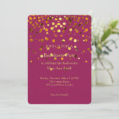Gouden Glitter Confetti Glitters Roze Bachelorette Kaart (Staand voorkant)