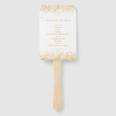 Gouden Glitter Confetti Huwelijksceremonie Program Handwaaier (Achterkant)