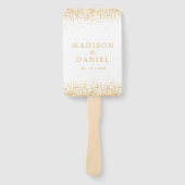Gouden Glitter Confetti Huwelijksceremonie Program Handwaaier (Voorkant)