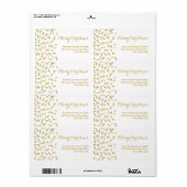 Gouden Glitter Confetti Kerstmis Adreslabel Etiket (Full Sheet)