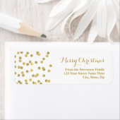 Gouden Glitter Confetti Kerstmis Adreslabel Etiket (Insitu)