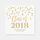 Gouden Glitter Confetti Klasse van 2018 Afstuderen Servetten (Voorkant)