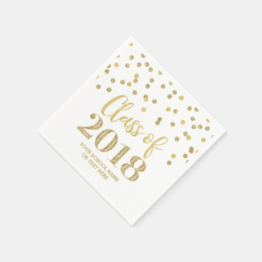 Gouden Glitter Confetti Klasse van 2018 Afstuderen Servetten (Hoek)