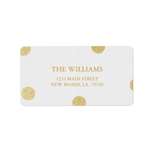 Gouden Glitter Confetti Mailing Labels (Voorkant)