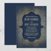 gouden glitter Confetti marinebruiloft Kaart (Voorkant / Achterkant)