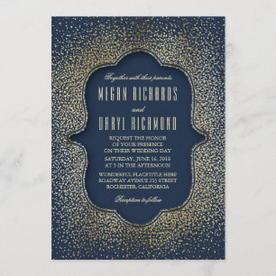  gouden glitter Confetti marinebruiloft Kaart
