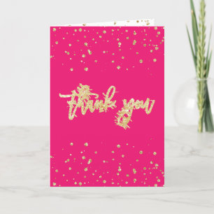 Gouden glitter confetti neon roze Sweet 16 foto Bedankkaart