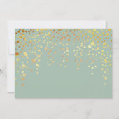 Gouden Glitter Confetti op Groene Sweet Sixteen Fo Kaart (Achterkant)