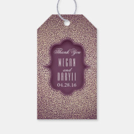 Gouden Glitter Confetti  Plum Bruiloft Cadeaulabel