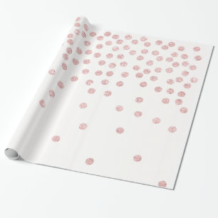 gouden glitter confetti polka dots voor girale roz cadeaupapier