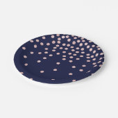 gouden glitter confetti polka dots voor girale roz papieren bordje (Gekanteld)