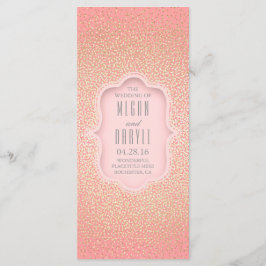  gouden glitter Confetti roze bruiloft programma Programmakaart