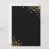 Gouden Glitter Confetti Script Dinner Party Zwart Kaart (Achterkant)