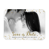 Gouden Glitter Confetti Sla de datum Fotomagneet o Magneet (Horizontaal)