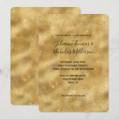 Gouden glitter confetti sparkle bruiloft kaart (Voorkant / Achterkant)