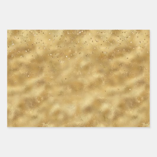 Gouden glitter confetti sparkle Lock Inpakpapier Vel (Voorkant 3)