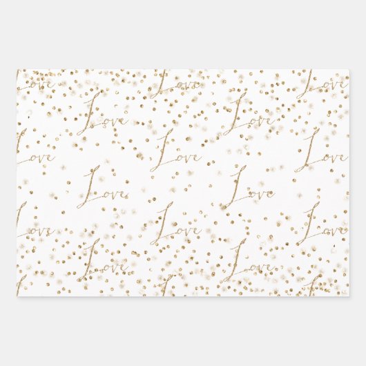Gouden glitter confetti sparkle Lock Inpakpapier Vel (Voorkant 2)