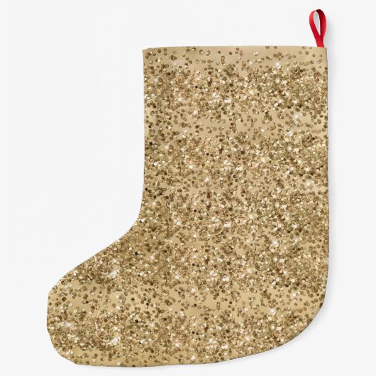 Gouden Glitter Confetti Sparkle Shine Grote Kerstsok (Achterkant)