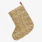 Gouden Glitter Confetti Sparkle Shine Grote Kerstsok (Achterkant (Hangend))