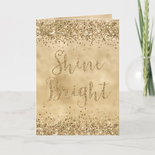 Gouden Glitter Confetti Sparkle Shine Kaart (Voorkant)