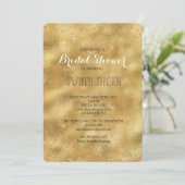 Gouden glitter confetti sparkle vrijgezellenfeest kaart (Staand voorkant)