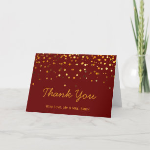 Gouden Glitter Confetti Sparkles Bruin Dank u Bedankkaart