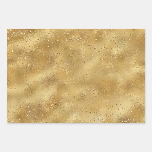 Gouden glitter confetti sprankeling Gepersonalisee Inpakpapier Vel (Voorkant 2)