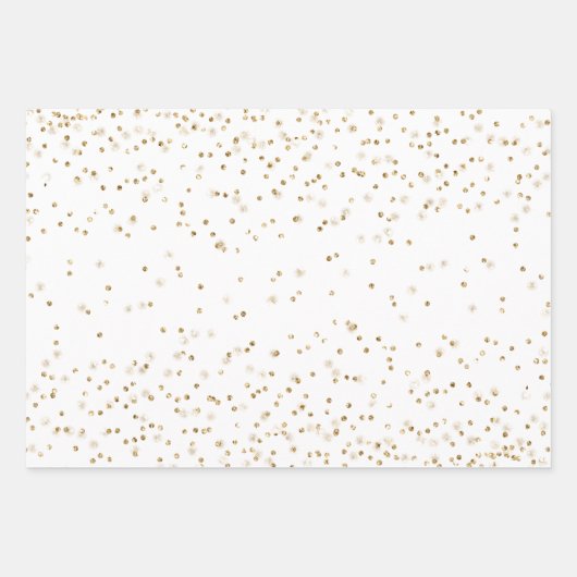 Gouden glitter confetti sprankeling inpakpapier vel (Voorkant 2)