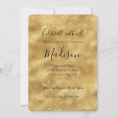 Gouden glitter confetti sprankeling kaart (Voorkant)