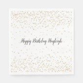 Gouden glitter confetti sprankeling servet (Voorkant)