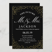 Gouden Glitter Confetti Toekomst | Verlovingsfeest Kaart (Voorkant / Achterkant)