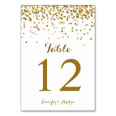 Gouden Glitter Confetti Trouwtafel Aantal Kaarten (Voorkant)