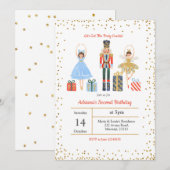 Gouden Glitter Confetti Verjaardag Notenkraker Uit Kaart (Voorkant / Achterkant)