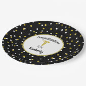 Gouden glitter confetti verpleegster afstudeerfees papieren bordje (Gekanteld)