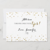 Gouden Glitter Confetti Word jij de Getuige van de Kaart (Achterkant)