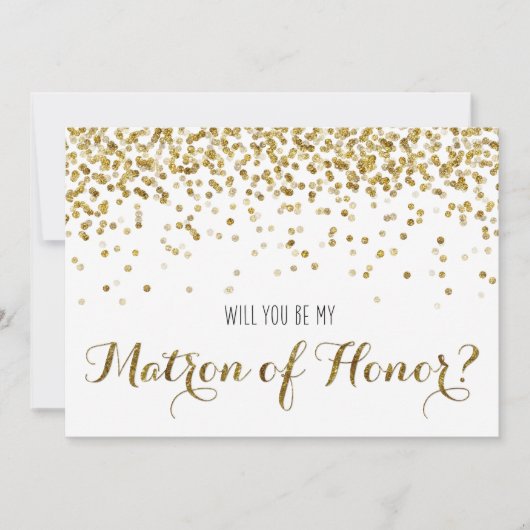 Gouden Glitter Confetti Zul jij de Getuige zijn Kaart (Voorkant)