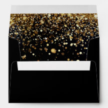 Gouden Glitter Confetti Zwart Glam Moderne Feest