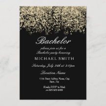 Gouden Glitter Confetti Zwarte Bachelorfeest