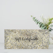 Gouden Glitter Crackle Modern Chic Cadeaubon (Staand voorkant)