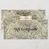 Gouden Glitter Crackle Modern Chic Cadeaubon (Voorkant / Achterkant)
