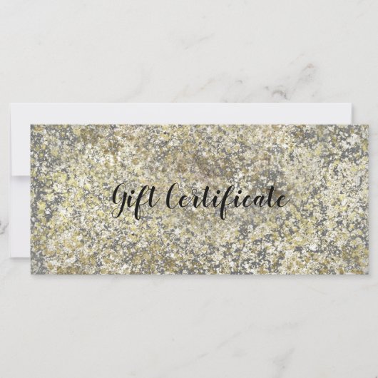 Gouden Glitter Crackle Modern Chic Cadeaubon (Voorkant)