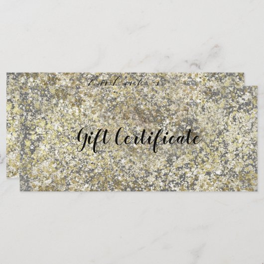 Gouden Glitter Crackle Modern Chique Cadeaubon (Voorkant / Achterkant)