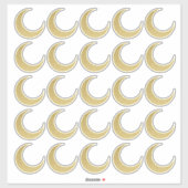 Gouden Glitter Crescent Moon Sticker Set (Vel)