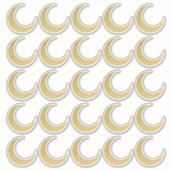 Gouden Glitter Crescent Moon Sticker Set (Voorkant)