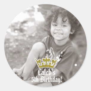 Gouden Glitter Crown Royal Party FOTO Sticker